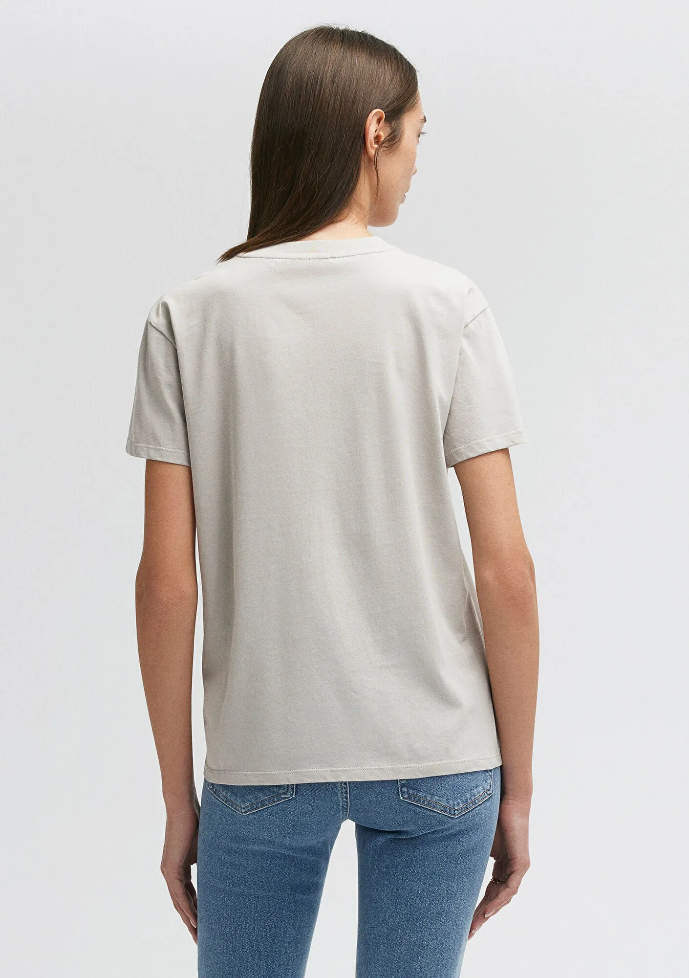 Crew Neck Grey Basic T-Shirt