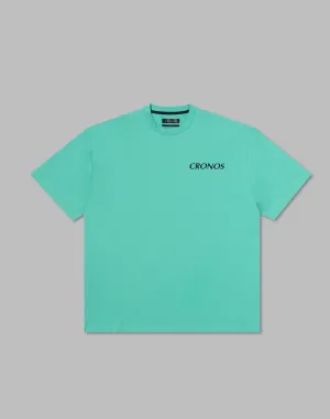 CRONOS  STRIPED PATTERN OVERSIZE T-SHIRT【T.BLUE】