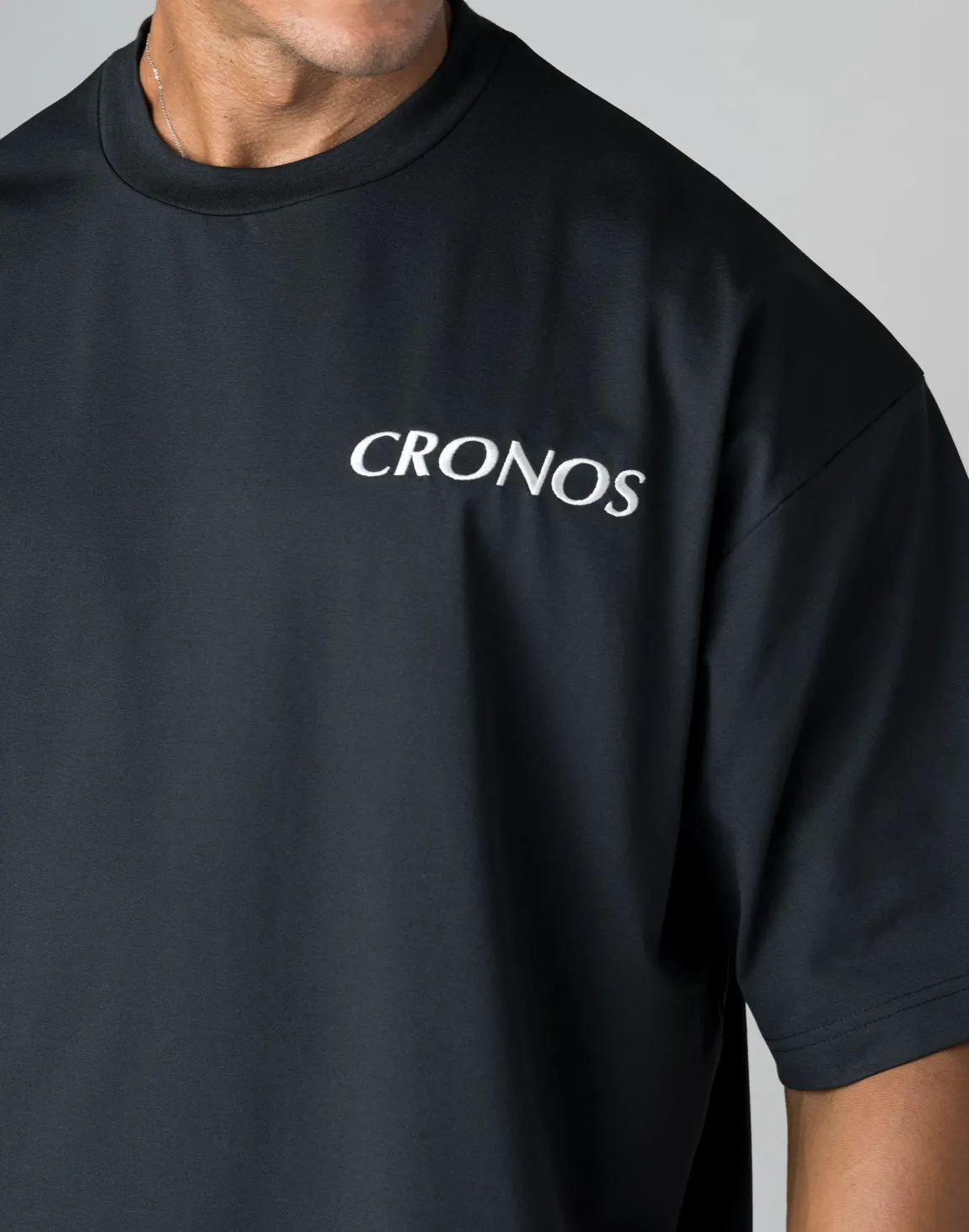 CRONOS  STRIPED PATTERN OVERSIZE T-SHIRT【T.BLUE】