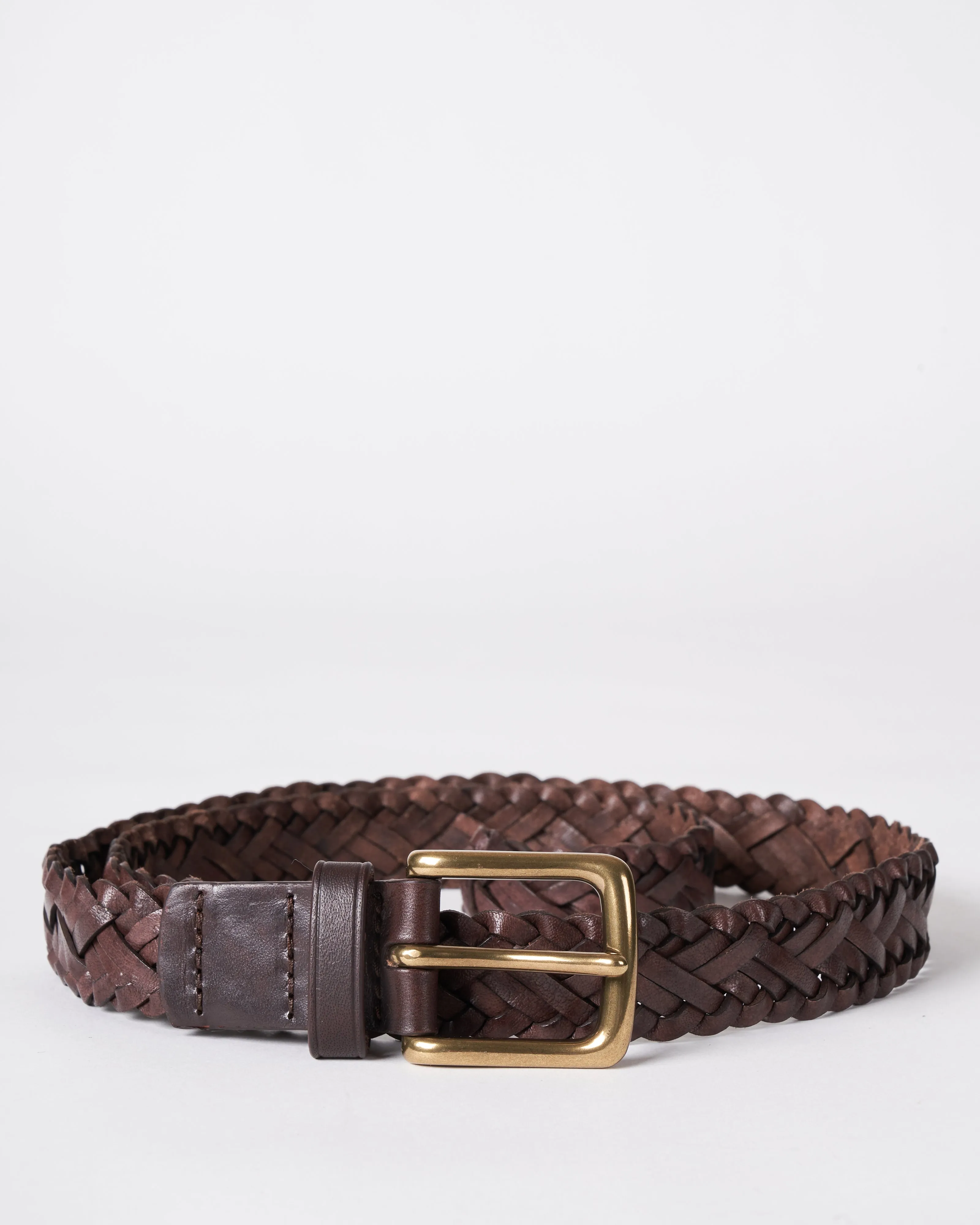 cross 9 polo belt - dark brown leather