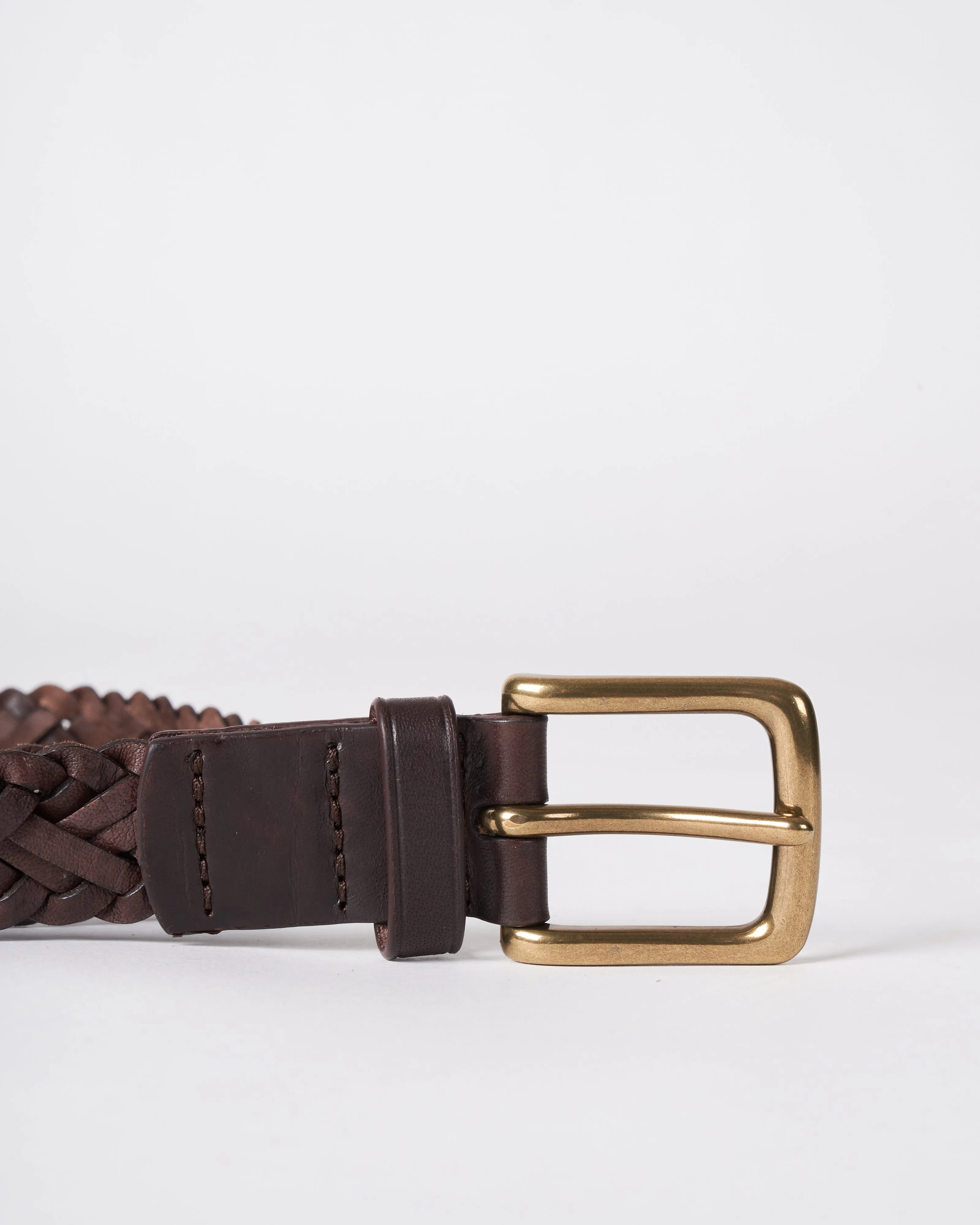 cross 9 polo belt - dark brown leather