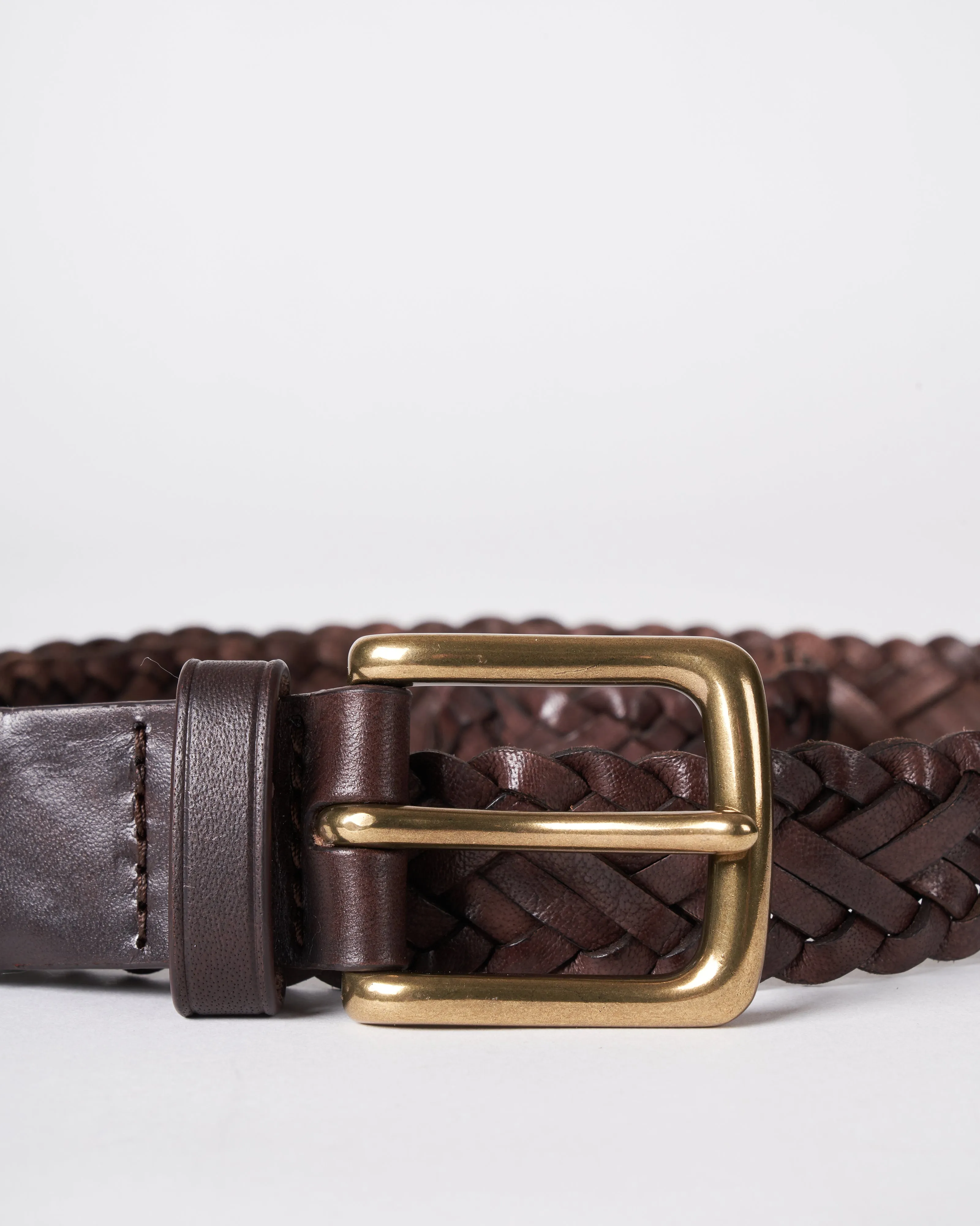 cross 9 polo belt - dark brown leather