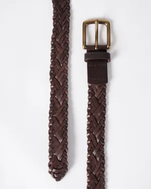 cross 9 polo belt - dark brown leather