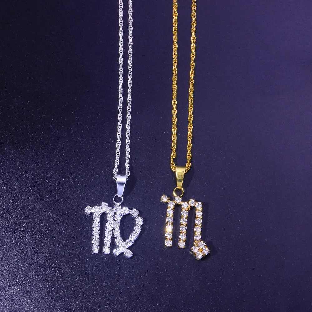 Crystal Zodiac Pendant Necklace