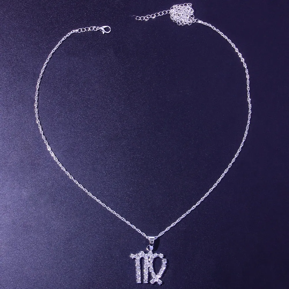 Crystal Zodiac Pendant Necklace