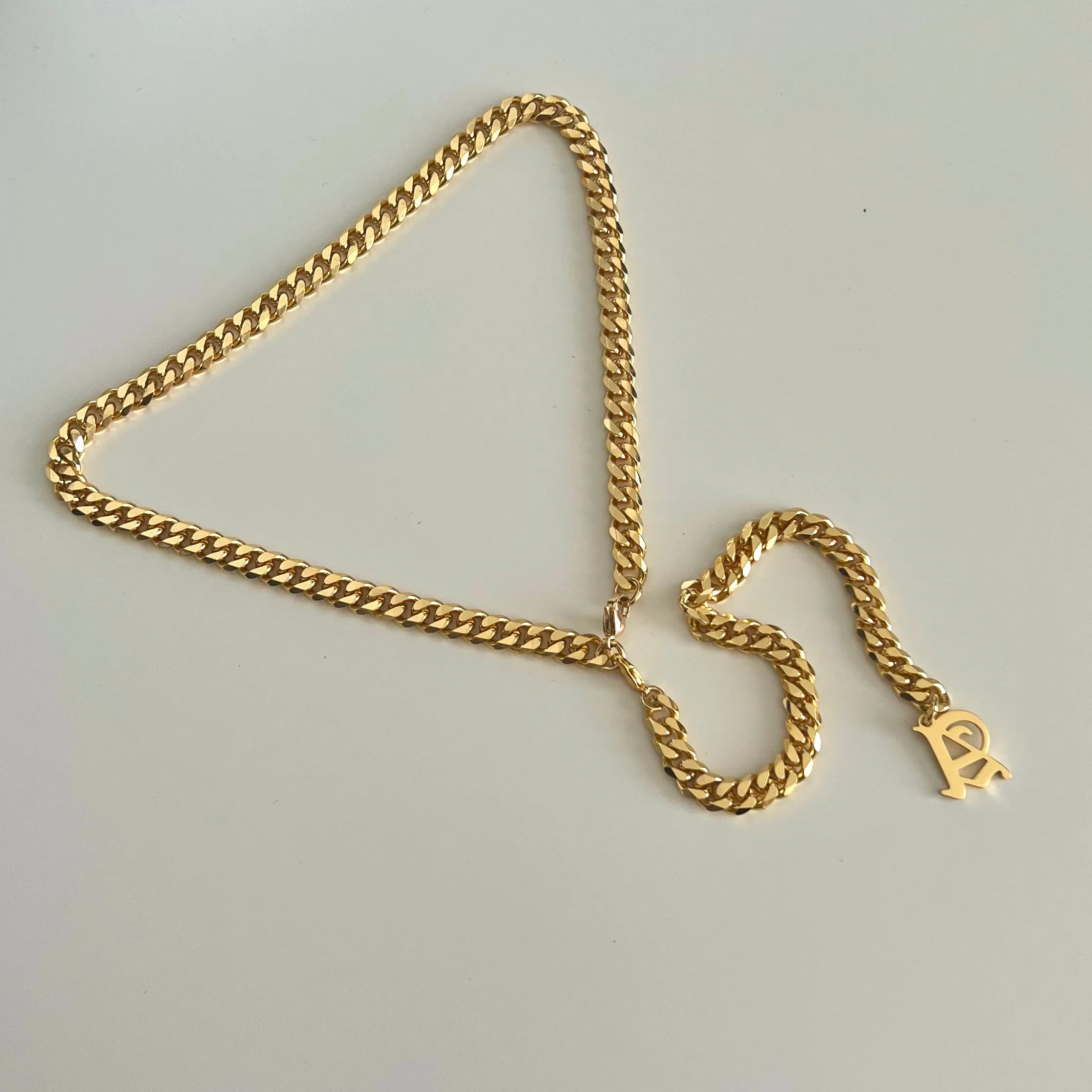 Cuban Choker with Initial Back Chain