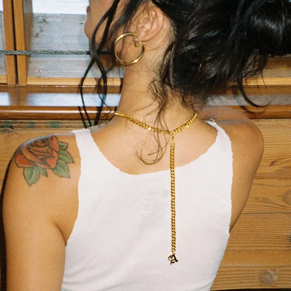 Cuban Choker with Initial Back Chain