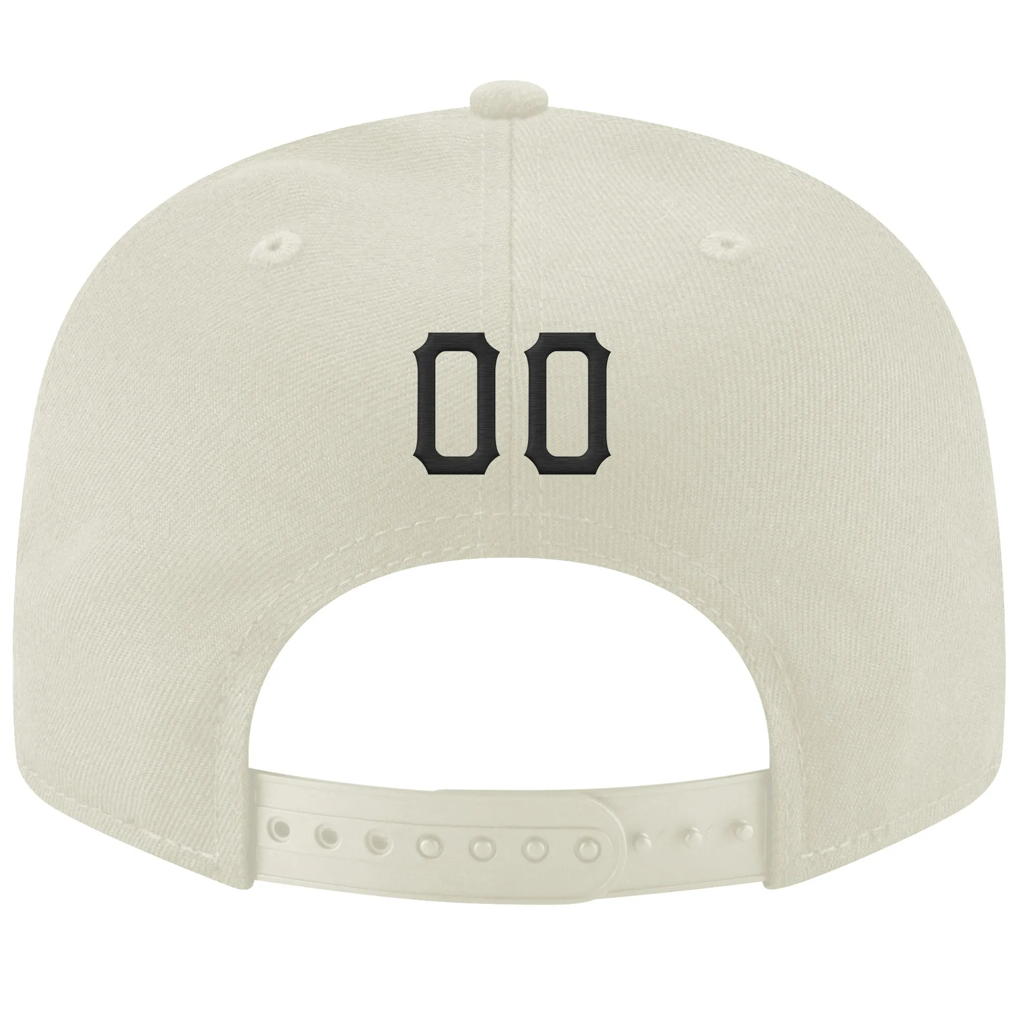 Custom Cream Black-Red Stitched Adjustable Snapback Hat