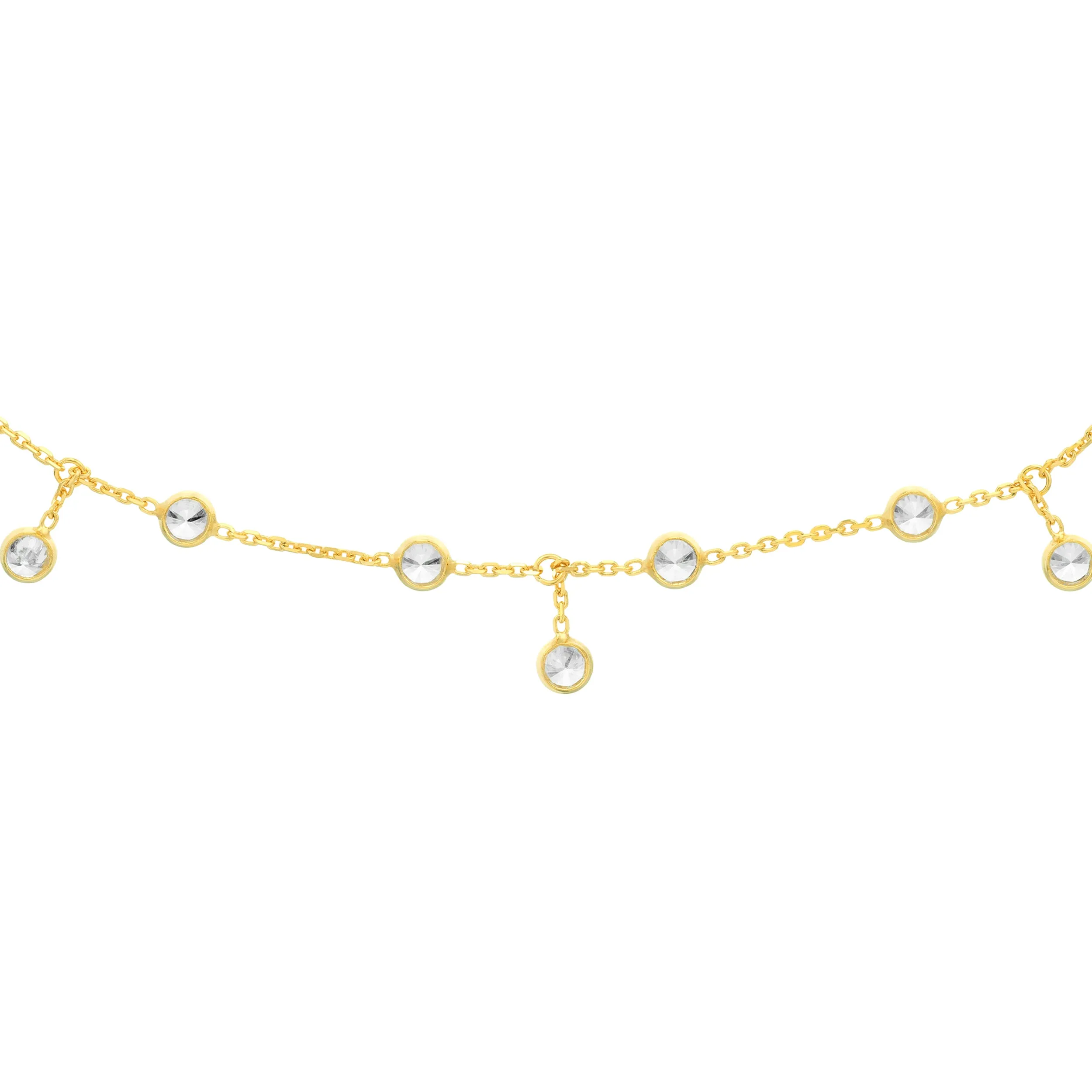CZ Bezel Station and Drop Adjustable Choker