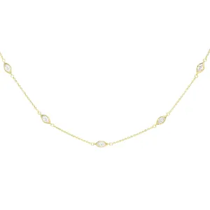 CZ Marquise Choker 14K