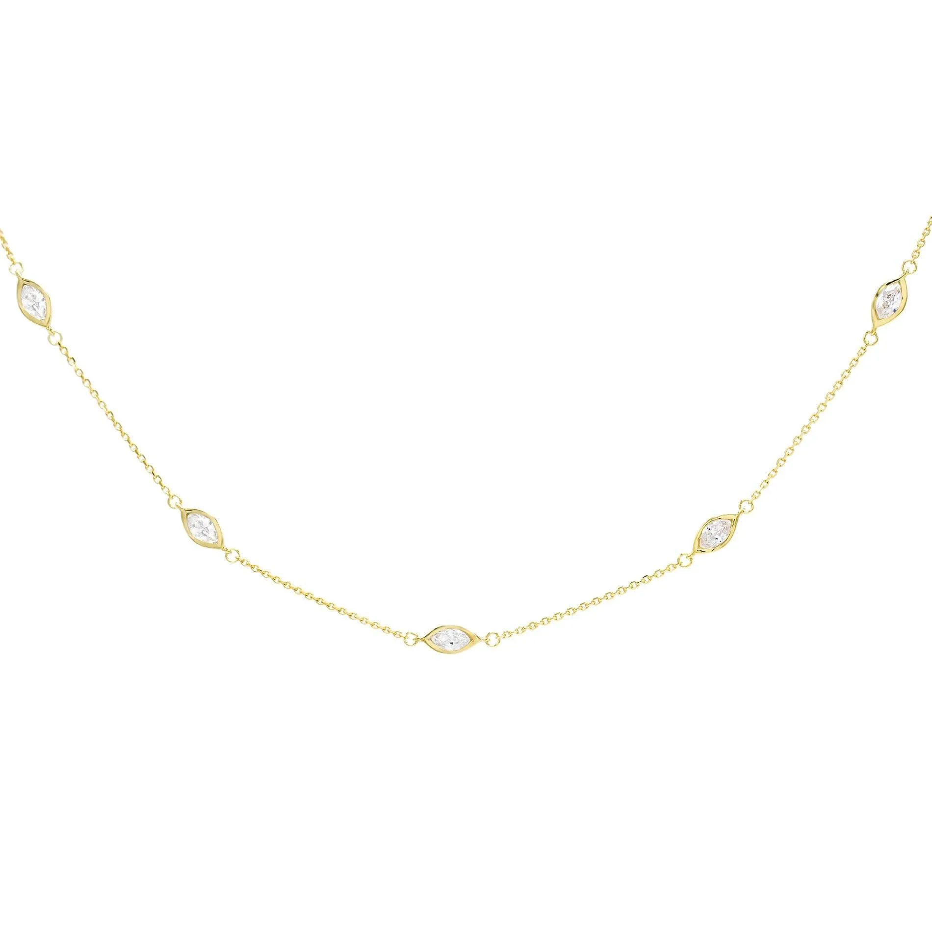 CZ Marquise Choker 14K