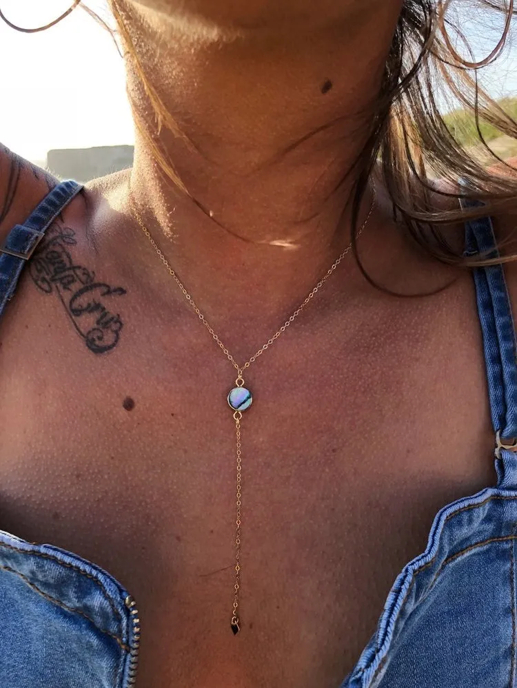 Dainty Abalone Choker To Lariat Toasted Jewelry