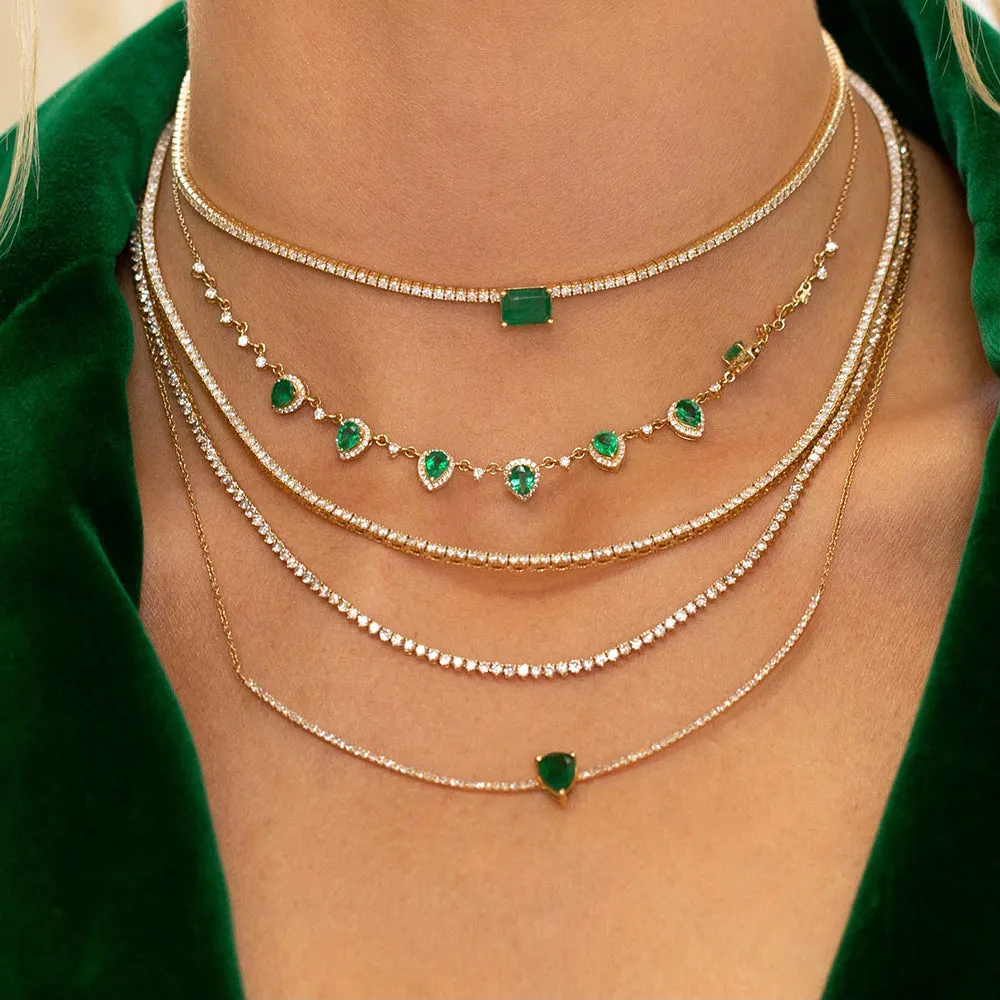Dainty Diamond Tennis Necklace 14K
