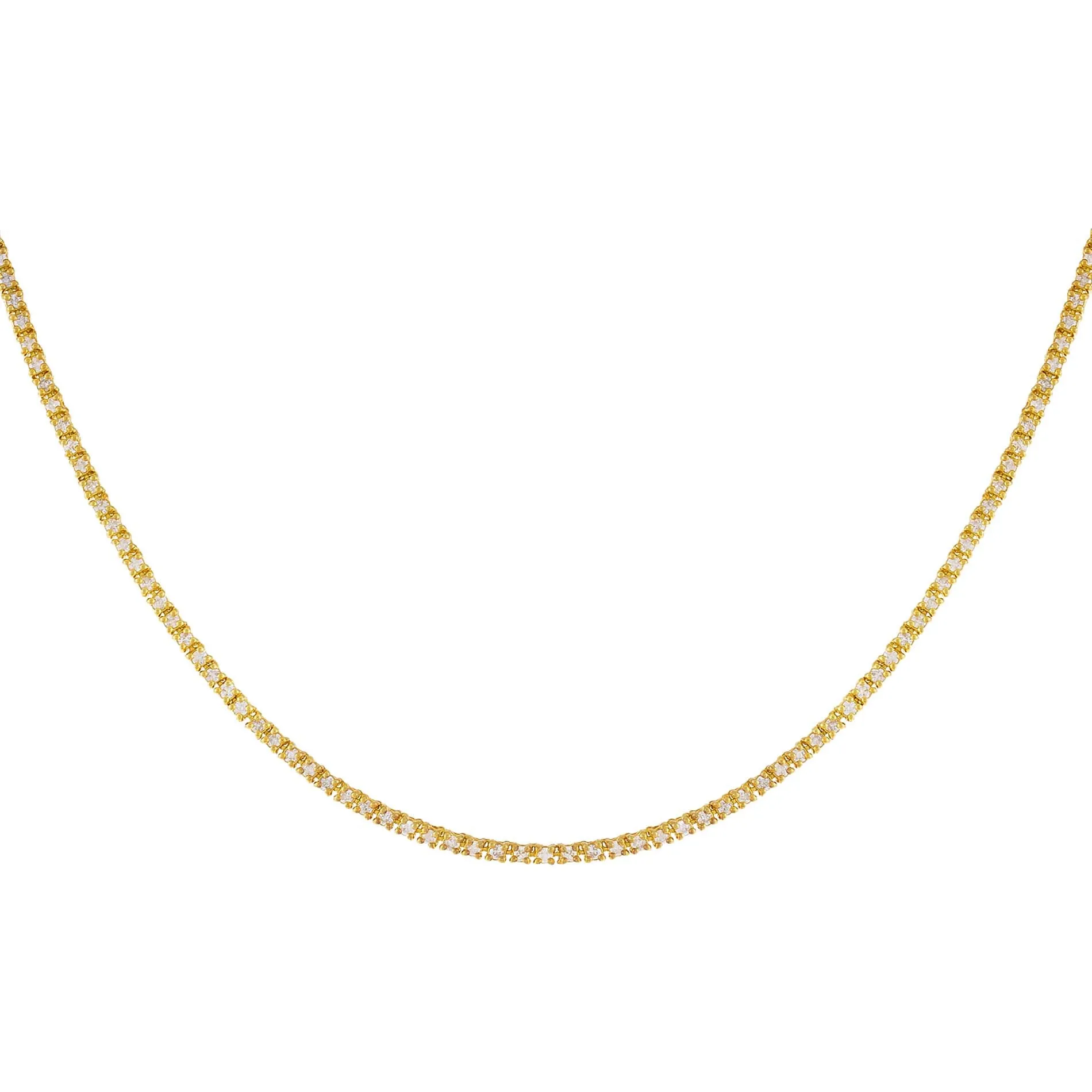Dainty Diamond Tennis Necklace 14K