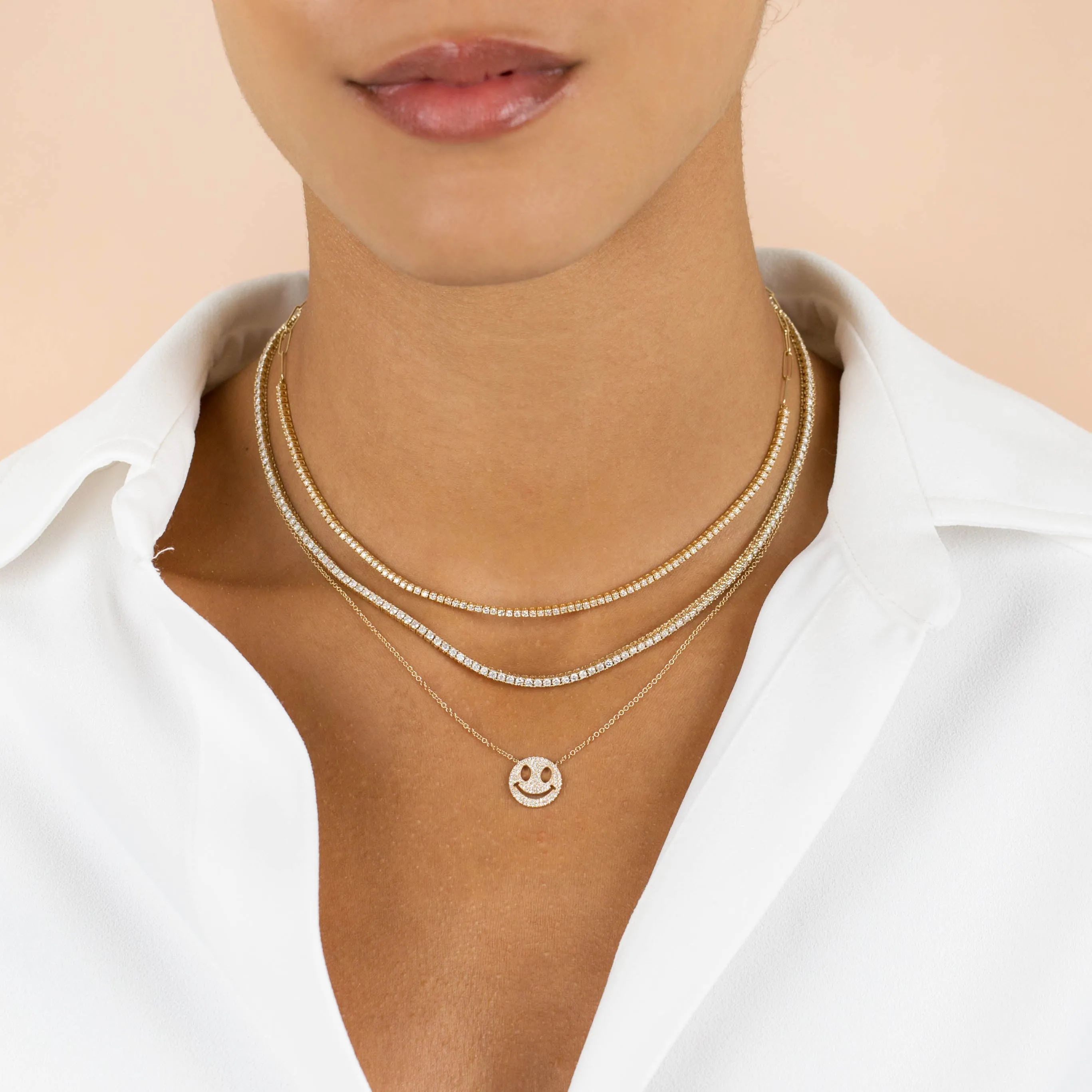 Dainty Diamond Tennis Necklace 14K