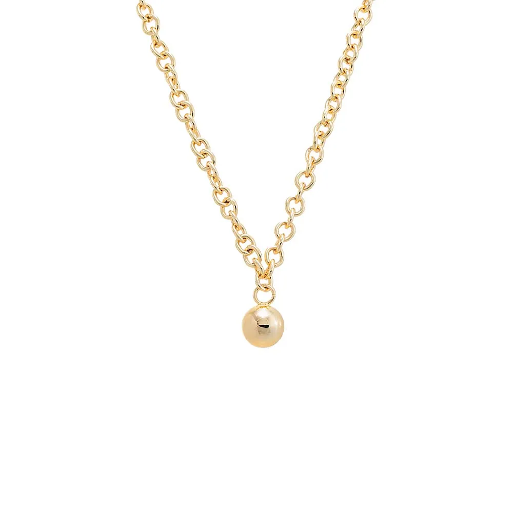 Dangling Ball Rounded Chain Necklace