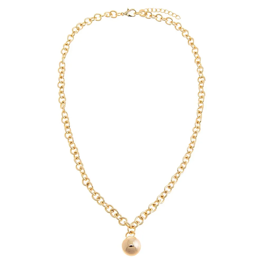 Dangling Ball Rounded Chain Necklace
