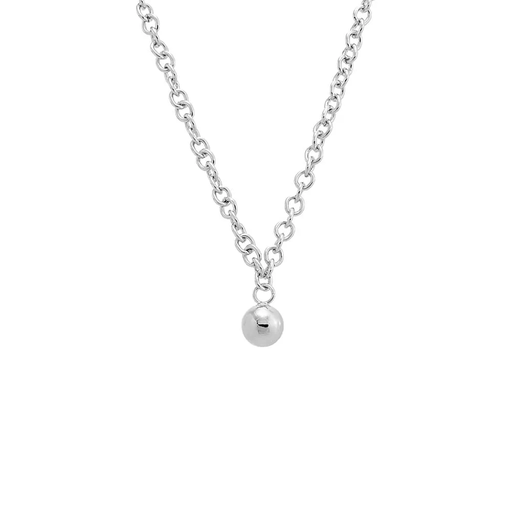 Dangling Ball Rounded Chain Necklace