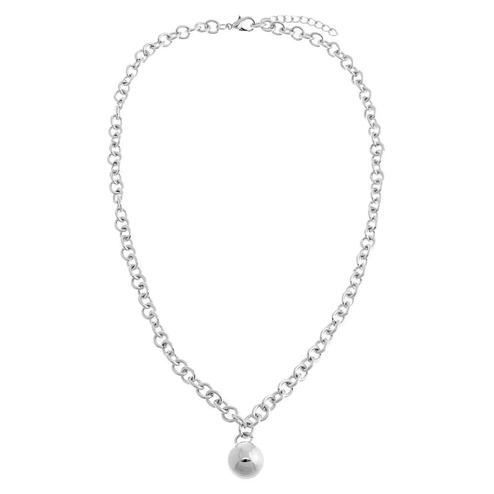 Dangling Ball Rounded Chain Necklace