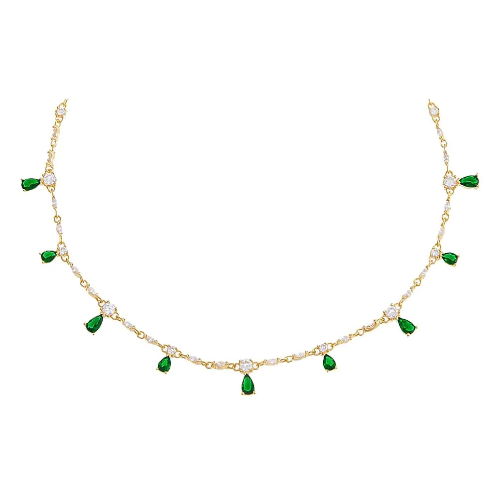 Dangling Colored Stones Choker