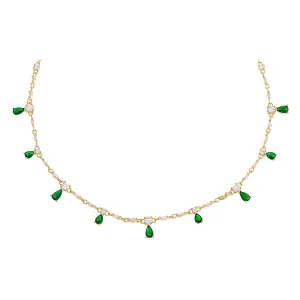 Dangling Colored Stones Choker