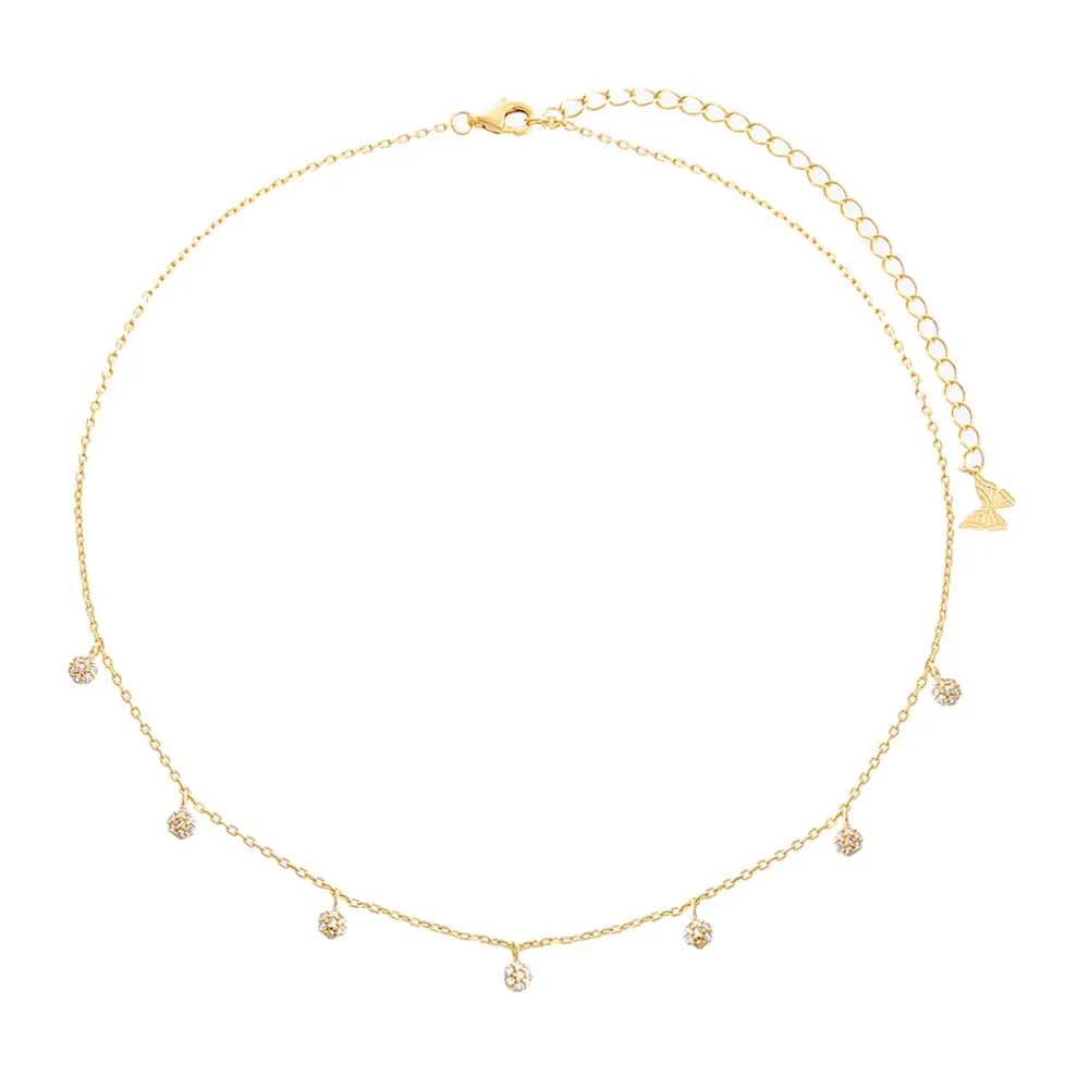 Dangling Pavé Multi Disc Choker