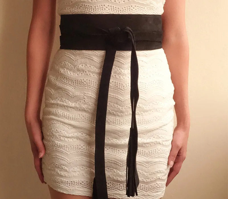 Dasha Goatskin Suede Leather Belt