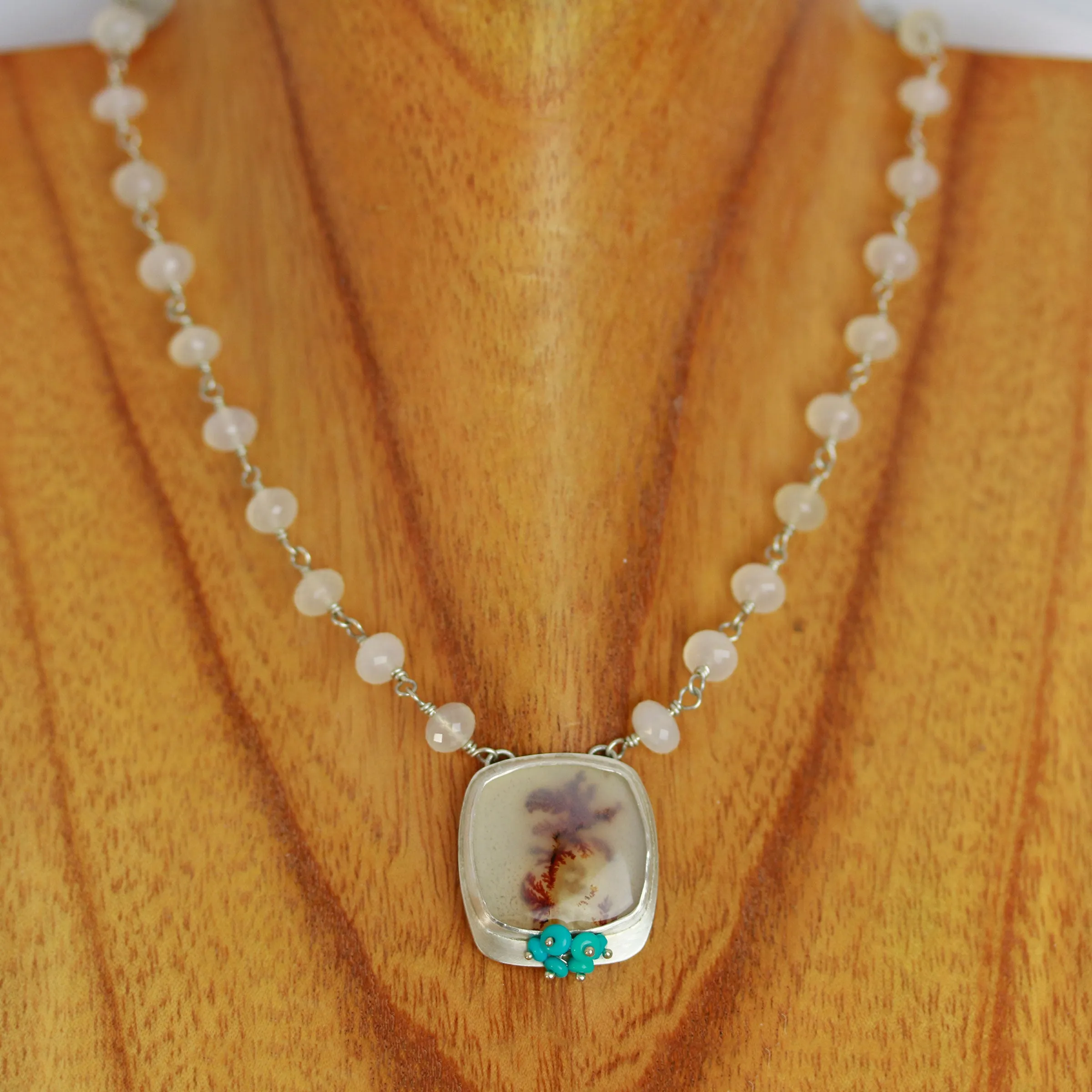 Dendritic Agate with Turquoise Clusters