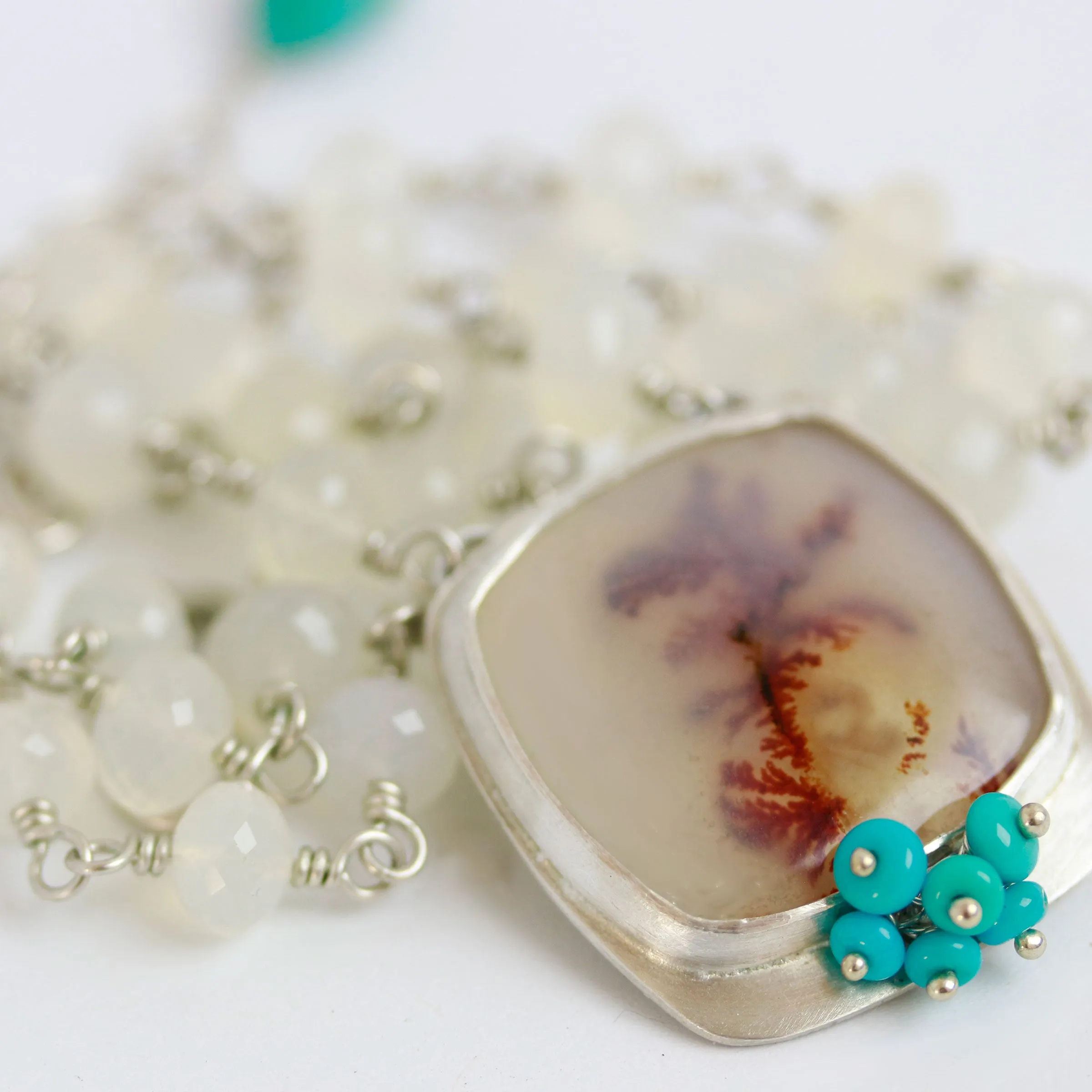 Dendritic Agate with Turquoise Clusters