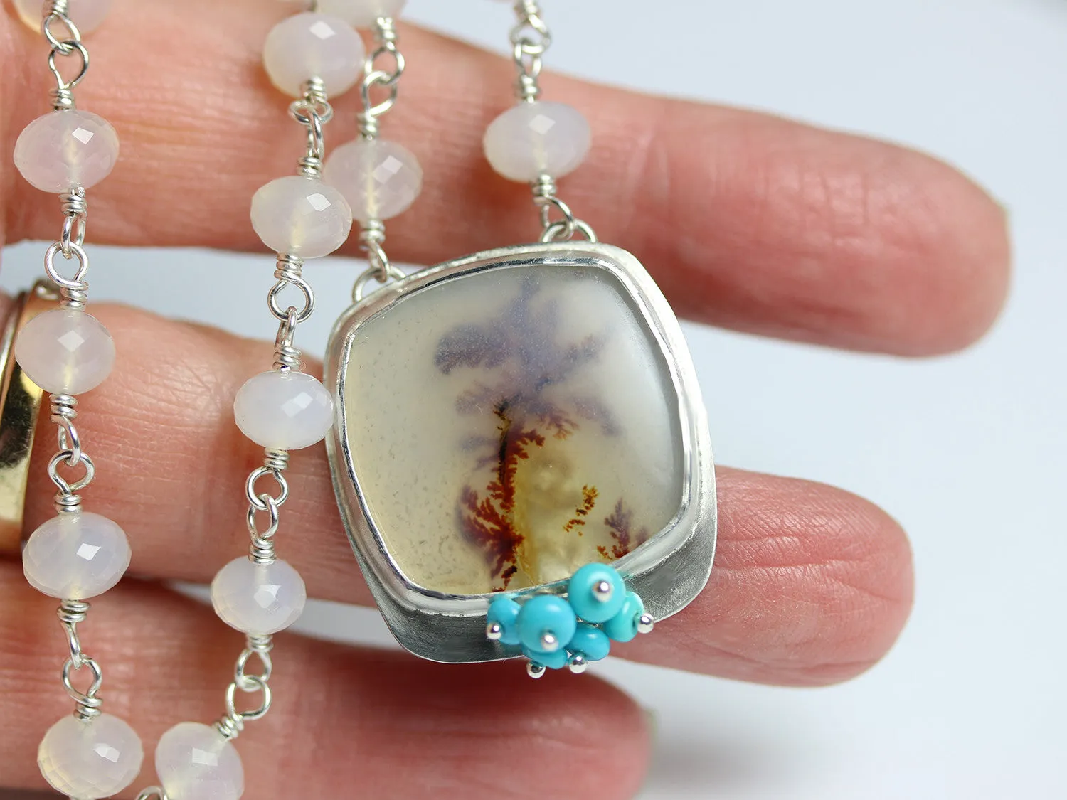 Dendritic Agate with Turquoise Clusters