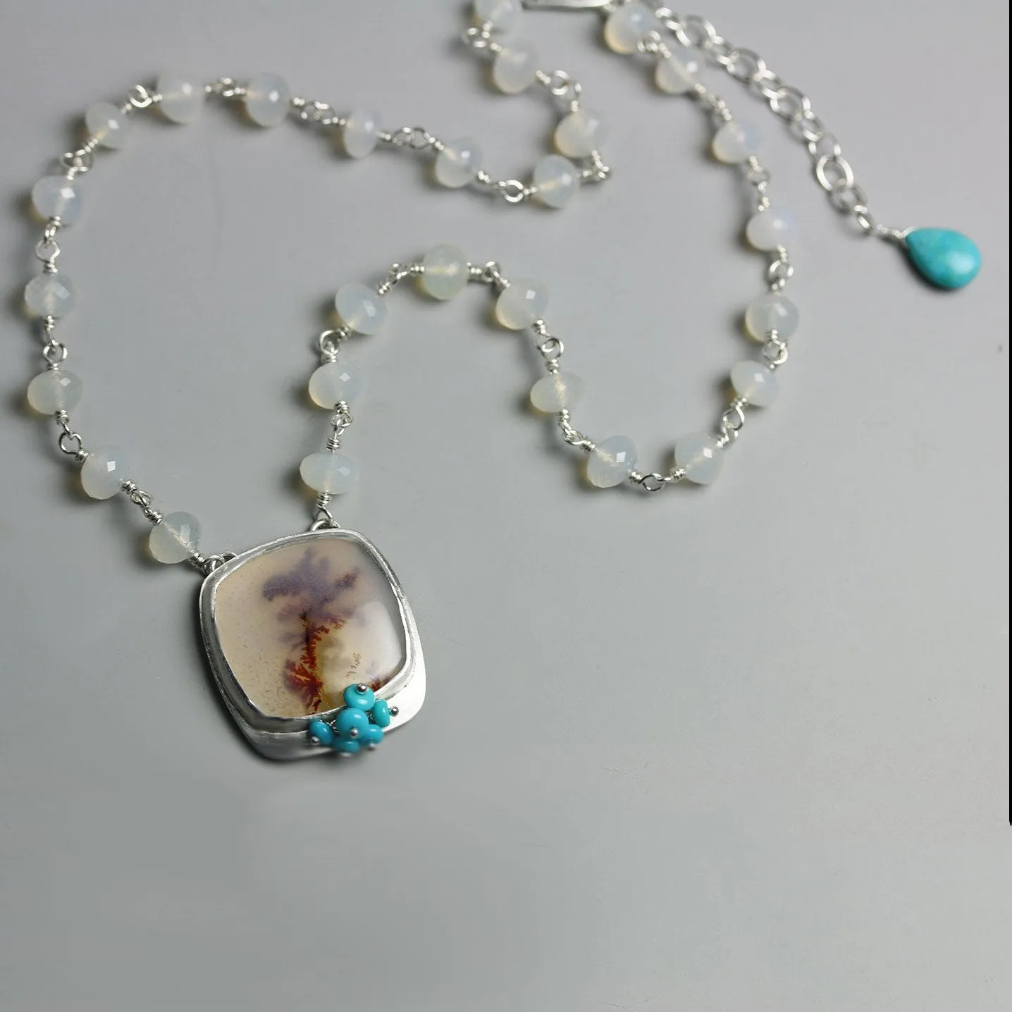 Dendritic Agate with Turquoise Clusters