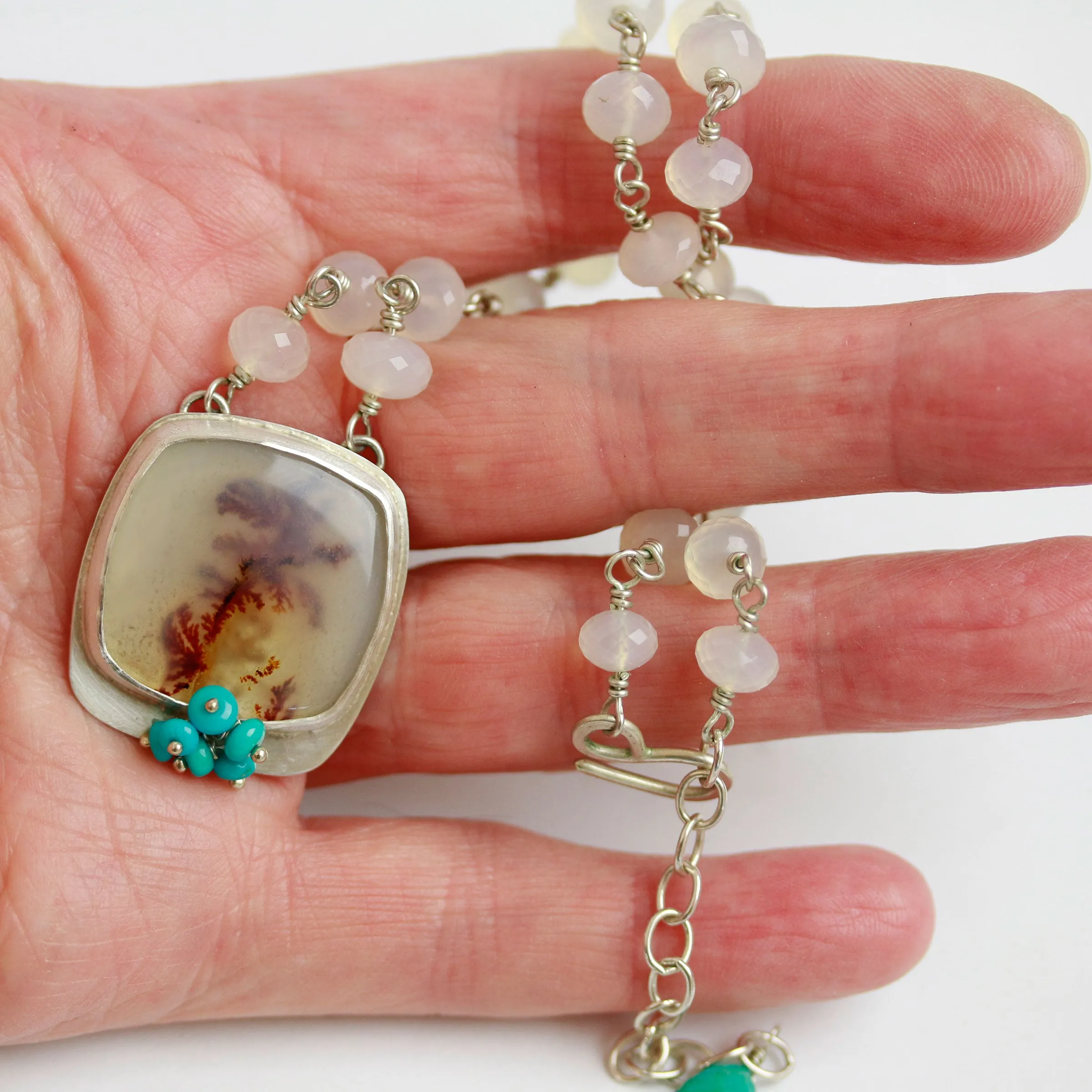 Dendritic Agate with Turquoise Clusters
