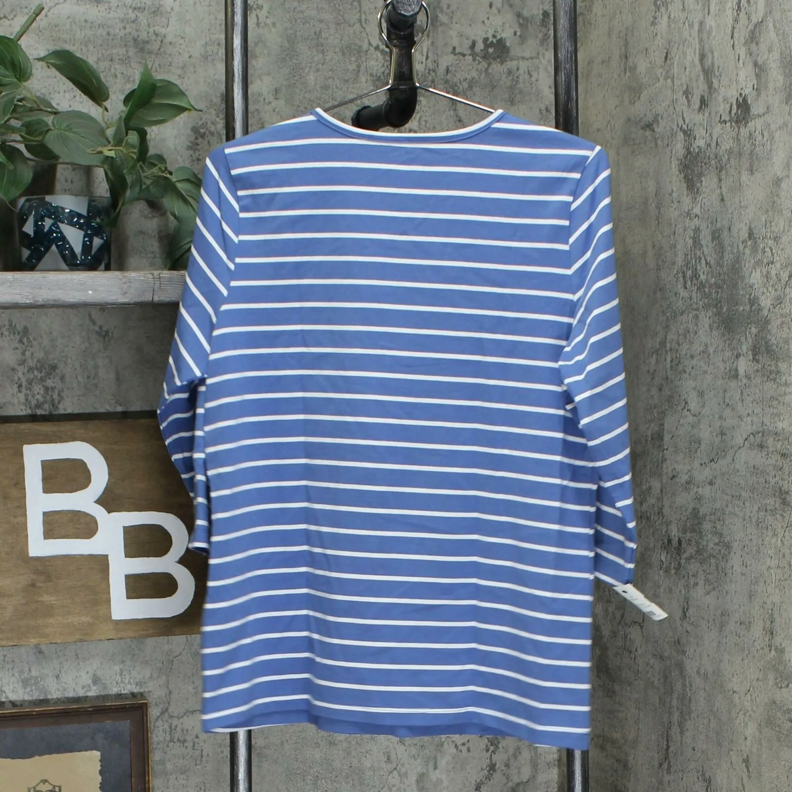 Denim & Co. Women's Striped Jersey 3/4 Sleeve Knit Top
