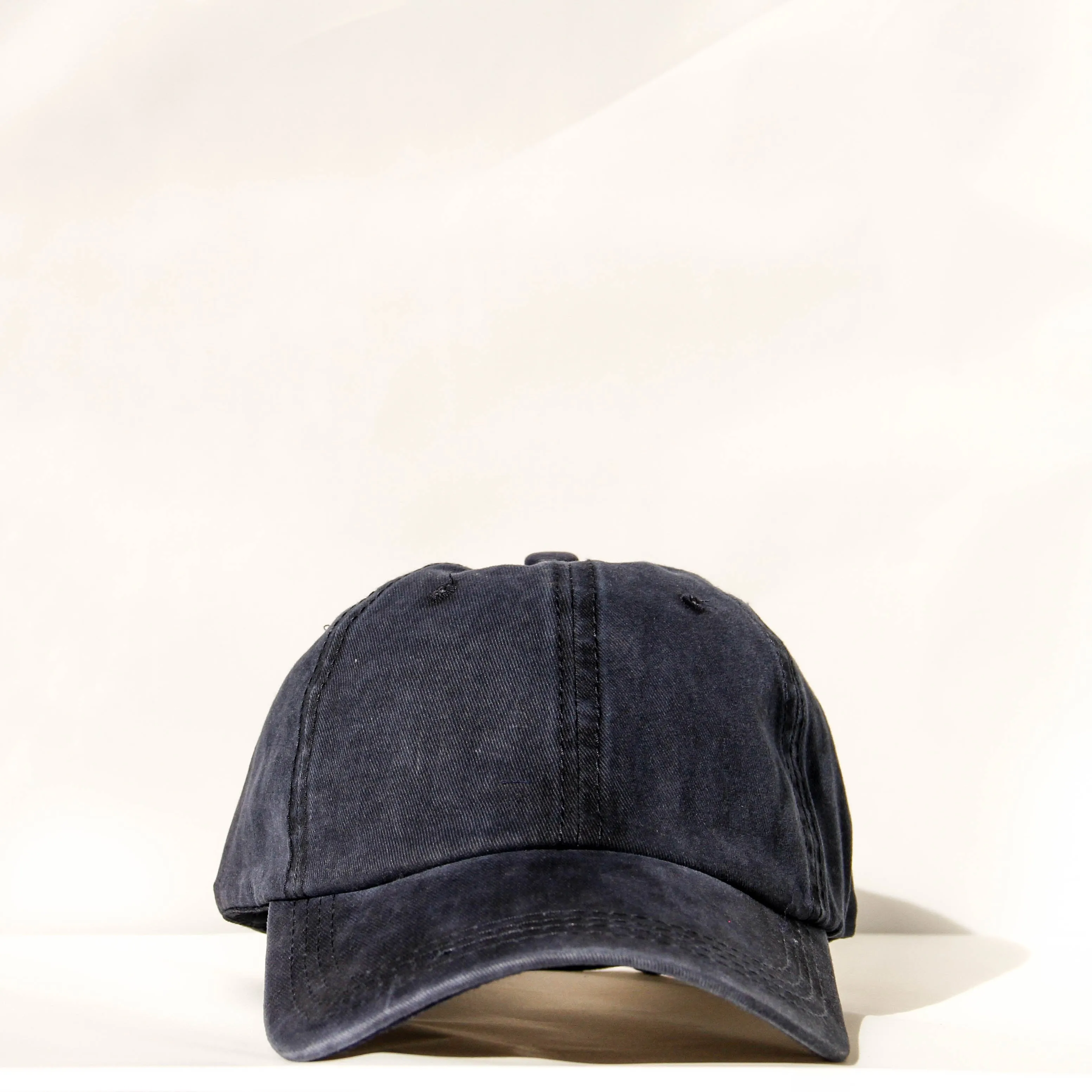 DENIM Ponytail Baseball Hat - Navy