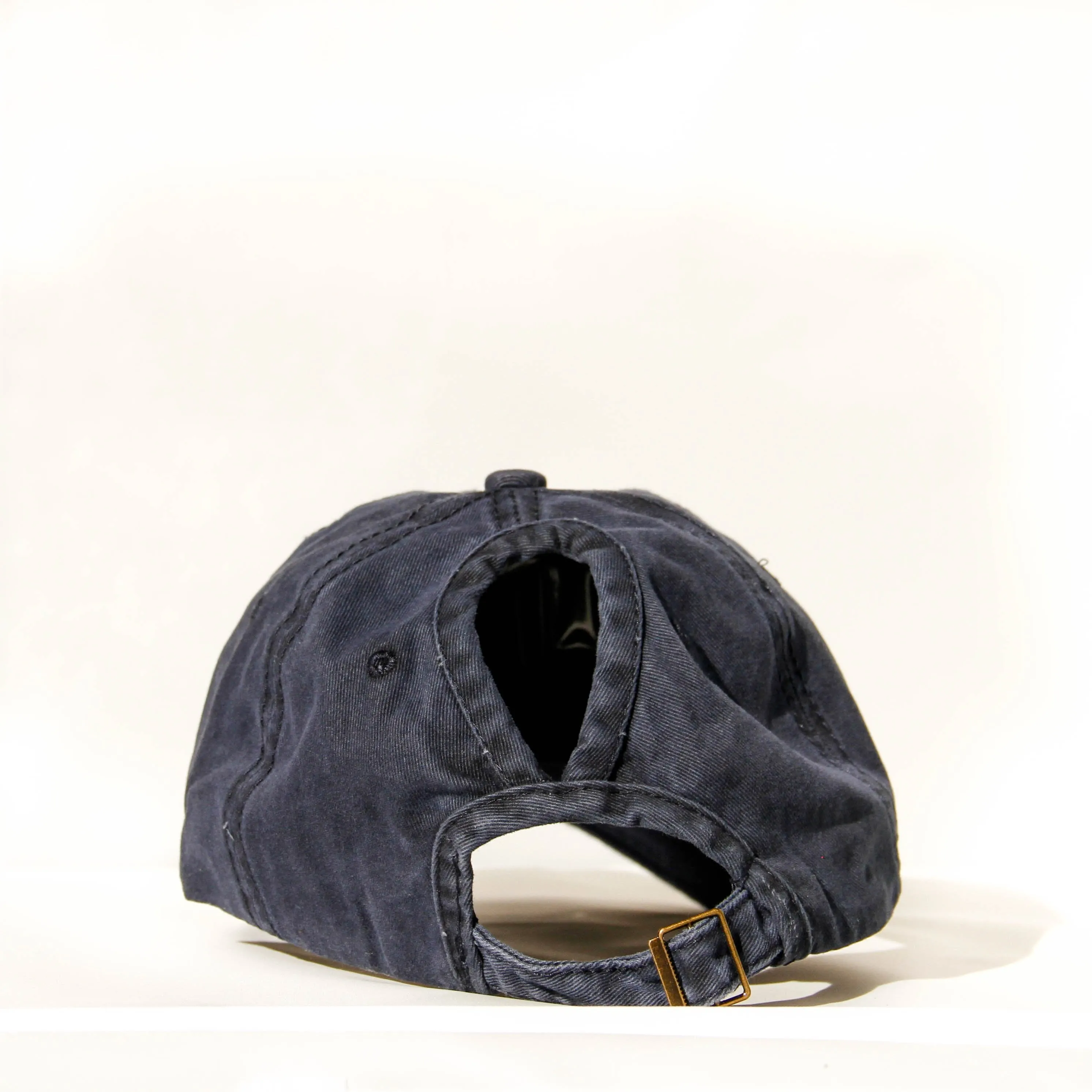 DENIM Ponytail Baseball Hat - Navy