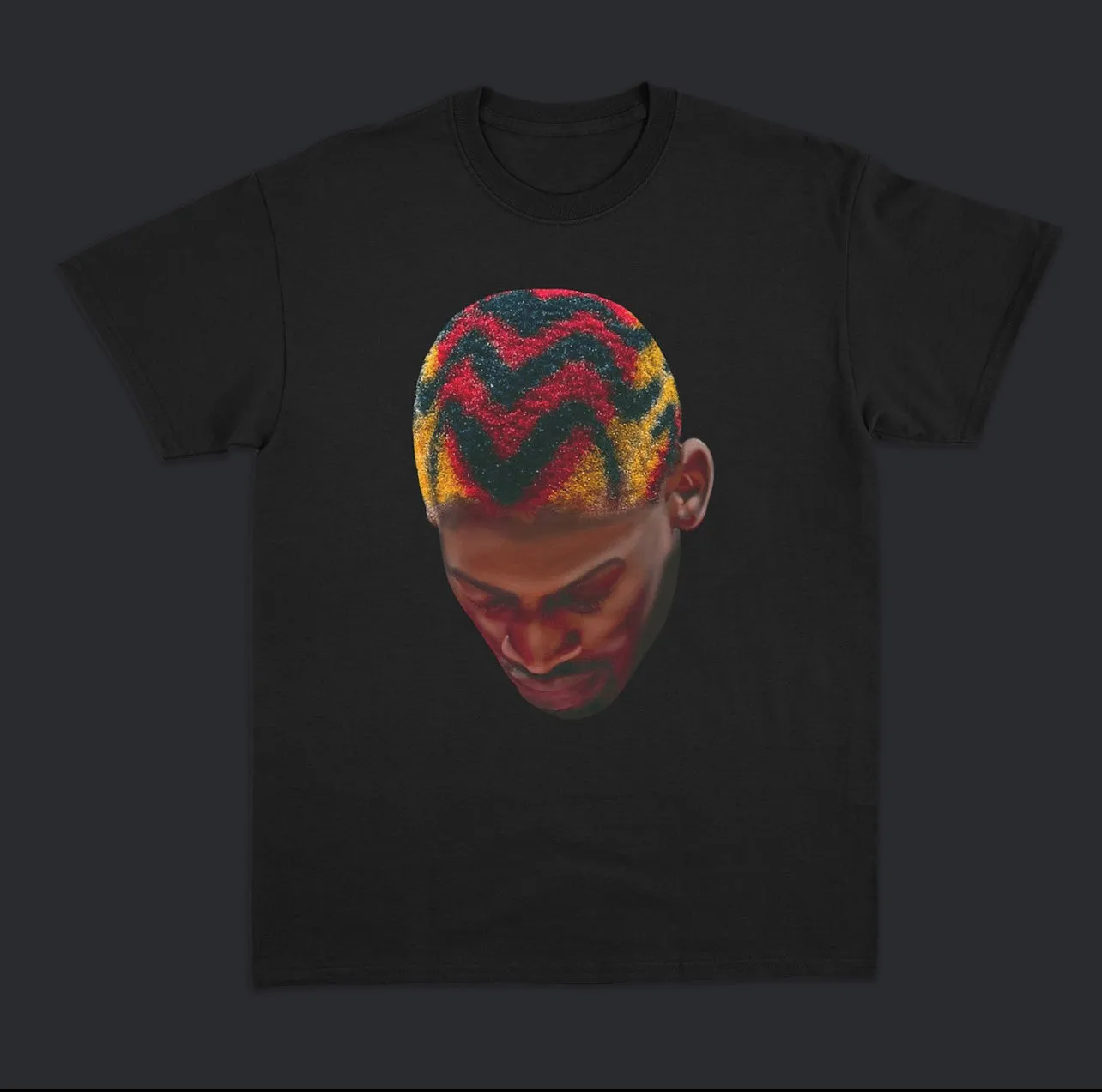 Dennis Rodman Red Hair Black Oversized T-shirt