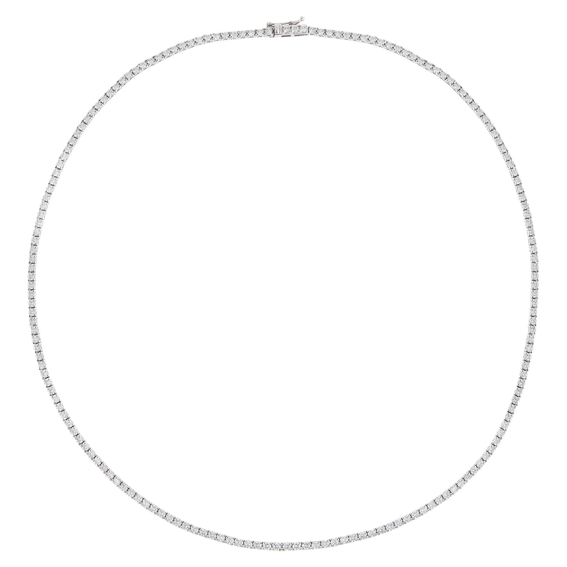 Diamond Dainty Thin Tennis Necklace 14K