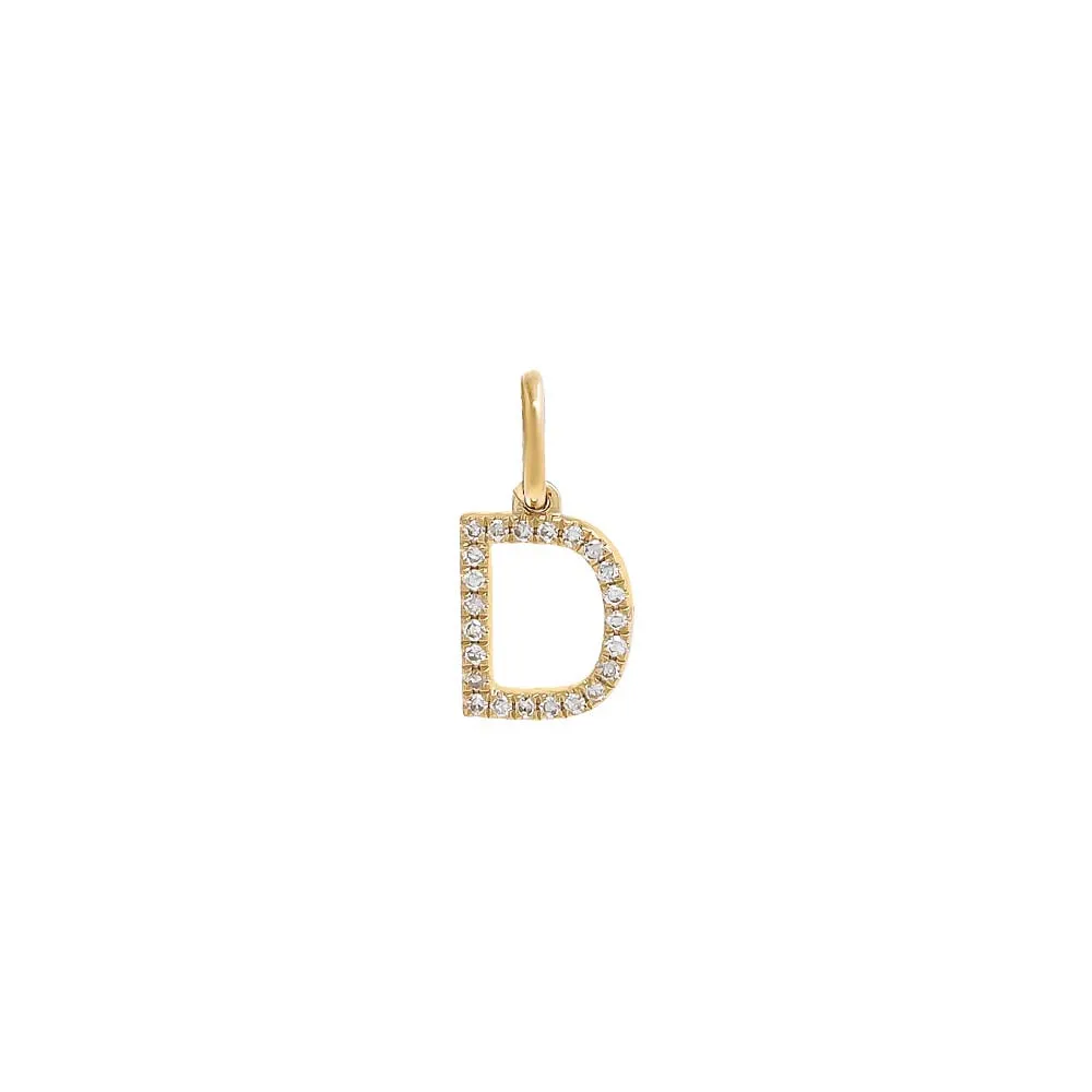 Diamond Initial Charm 14K
