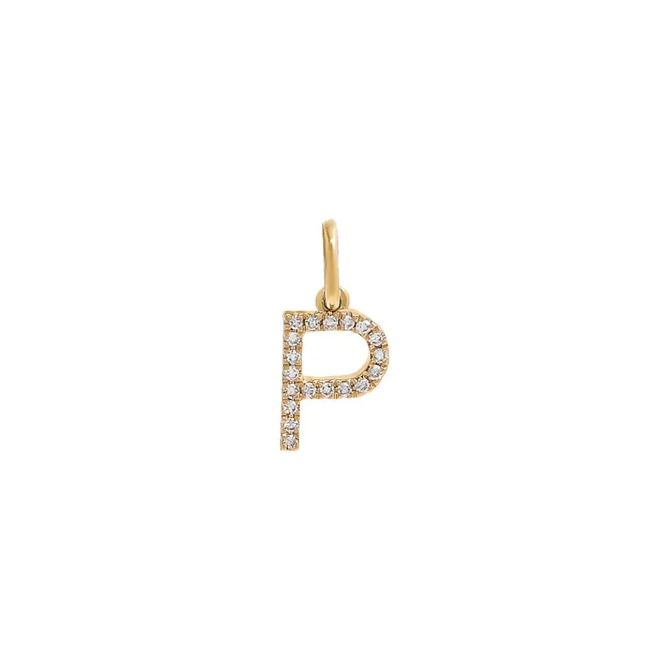 Diamond Initial Charm 14K