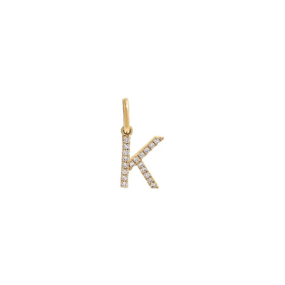 Diamond Initial Charm 14K