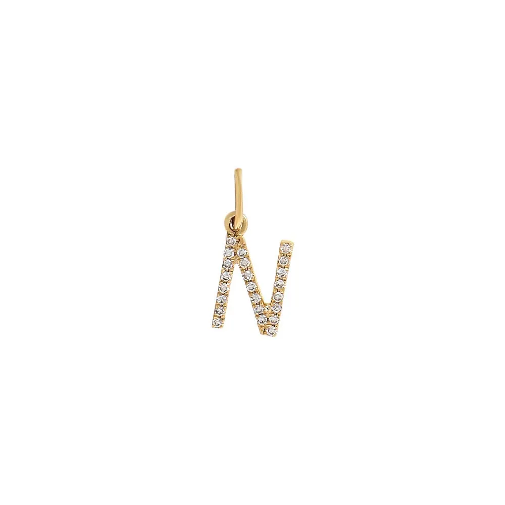 Diamond Initial Charm 14K