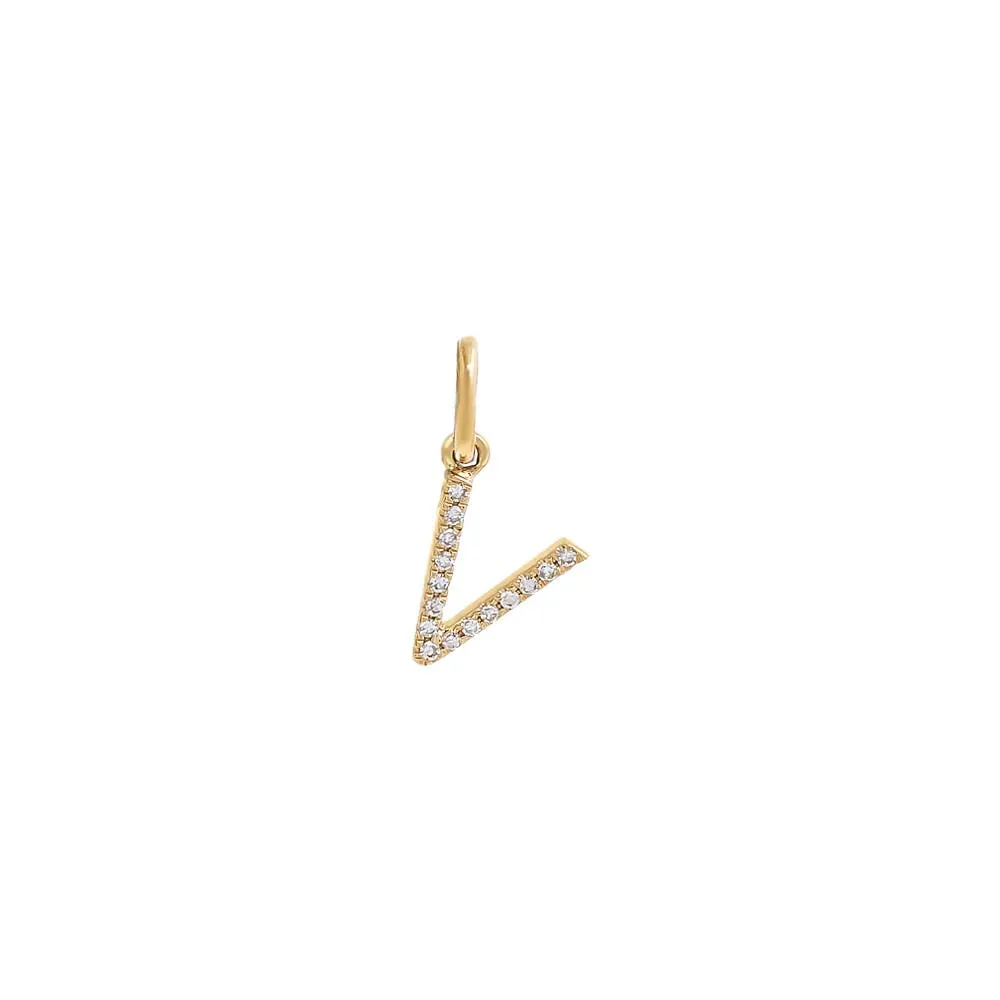 Diamond Initial Charm 14K