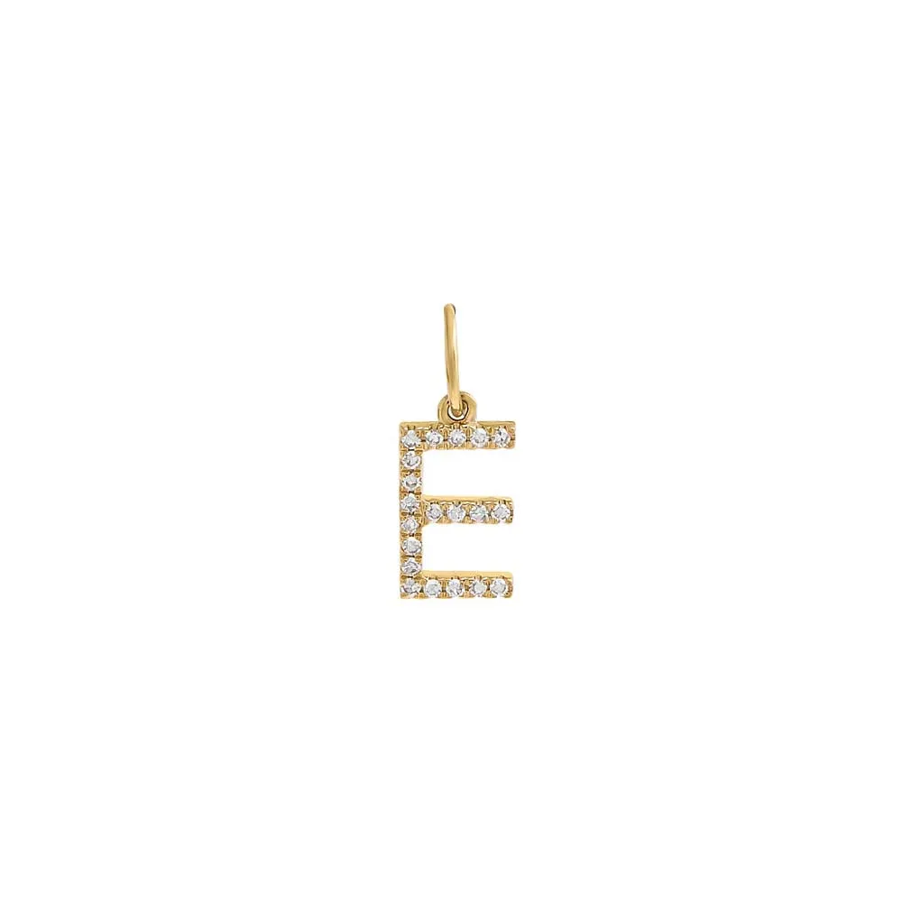 Diamond Initial Charm 14K