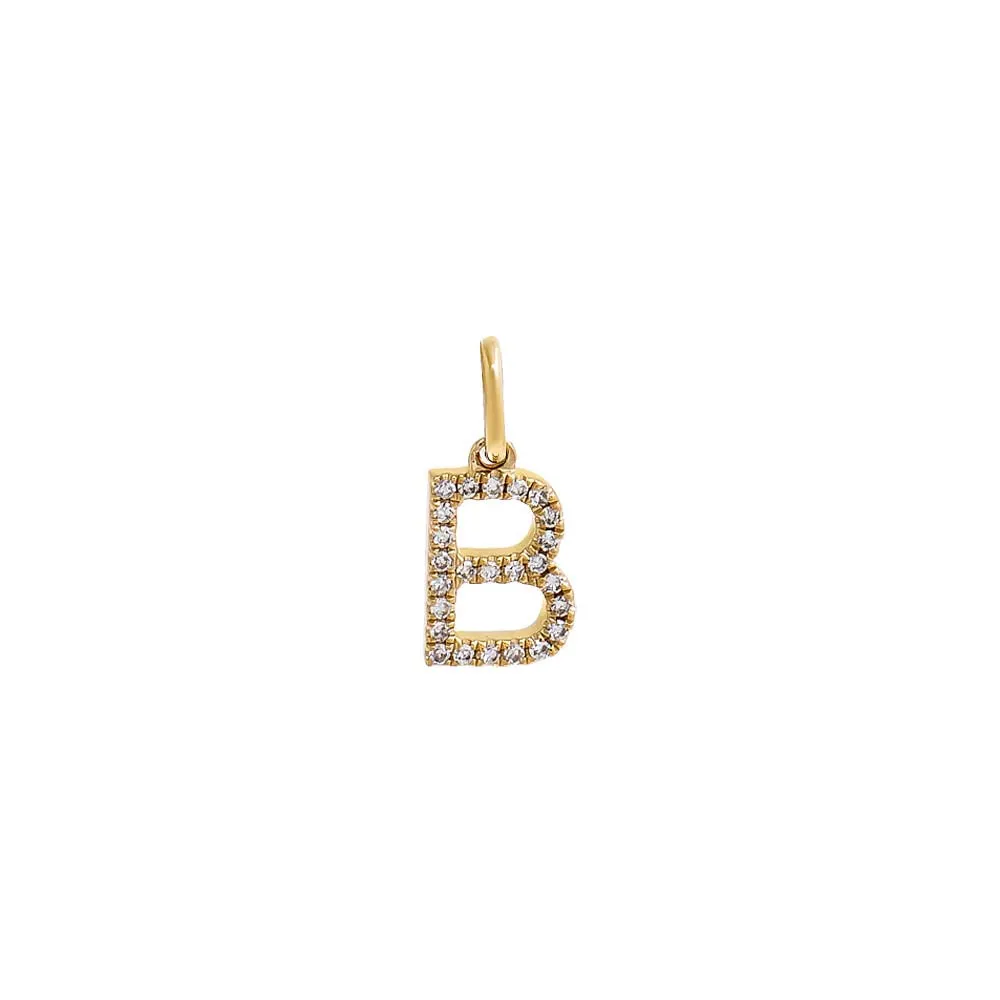 Diamond Initial Charm 14K