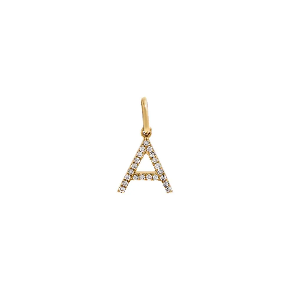 Diamond Initial Charm 14K