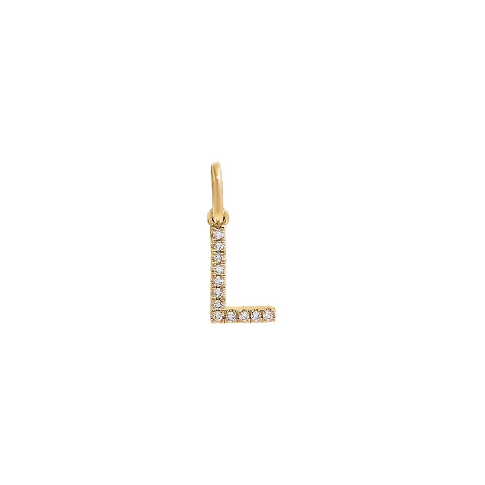 Diamond Initial Charm 14K
