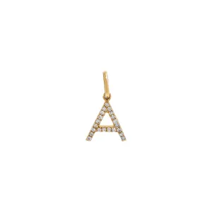 Diamond Initial Charm 14K