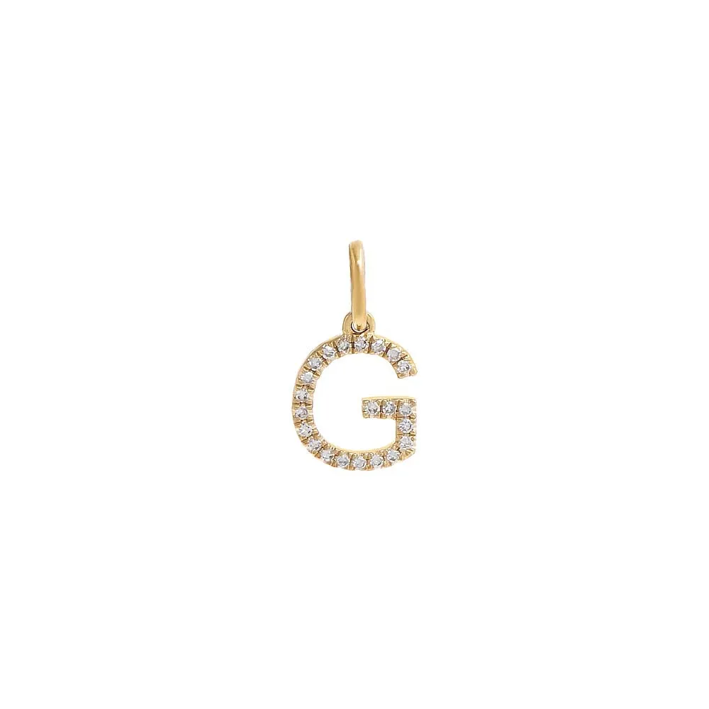 Diamond Initial Charm 14K