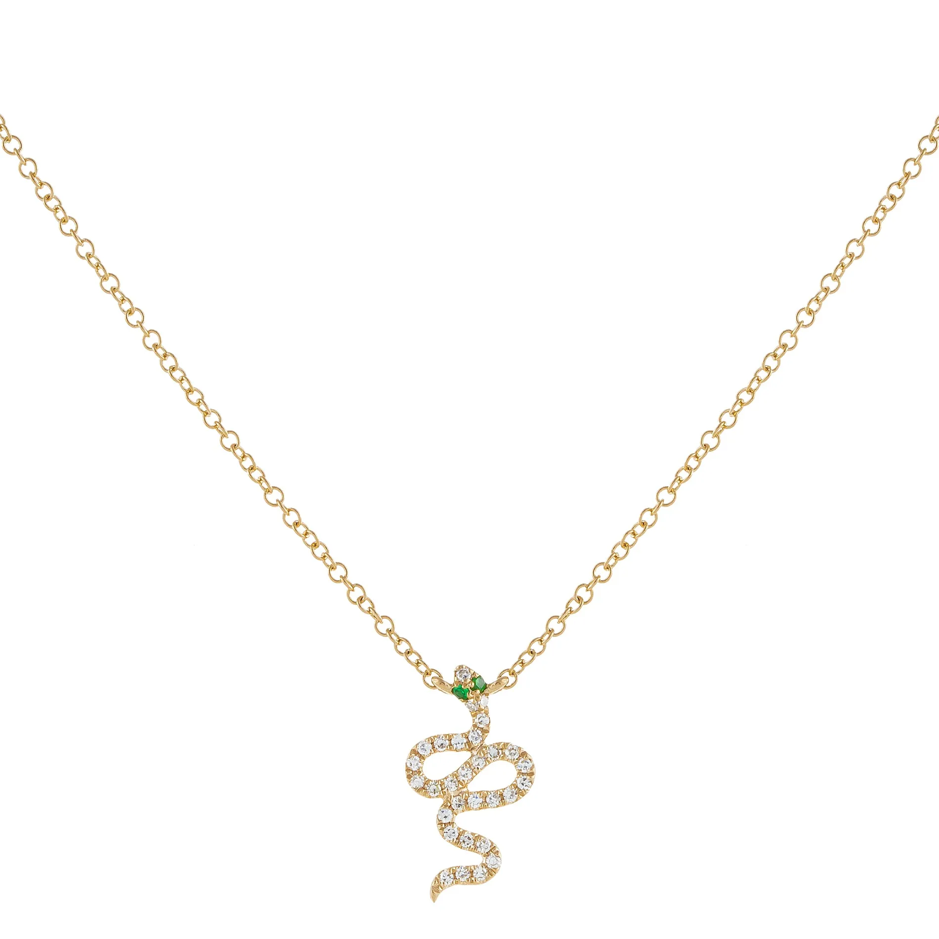 Diamond Mini Snake Necklace 14K