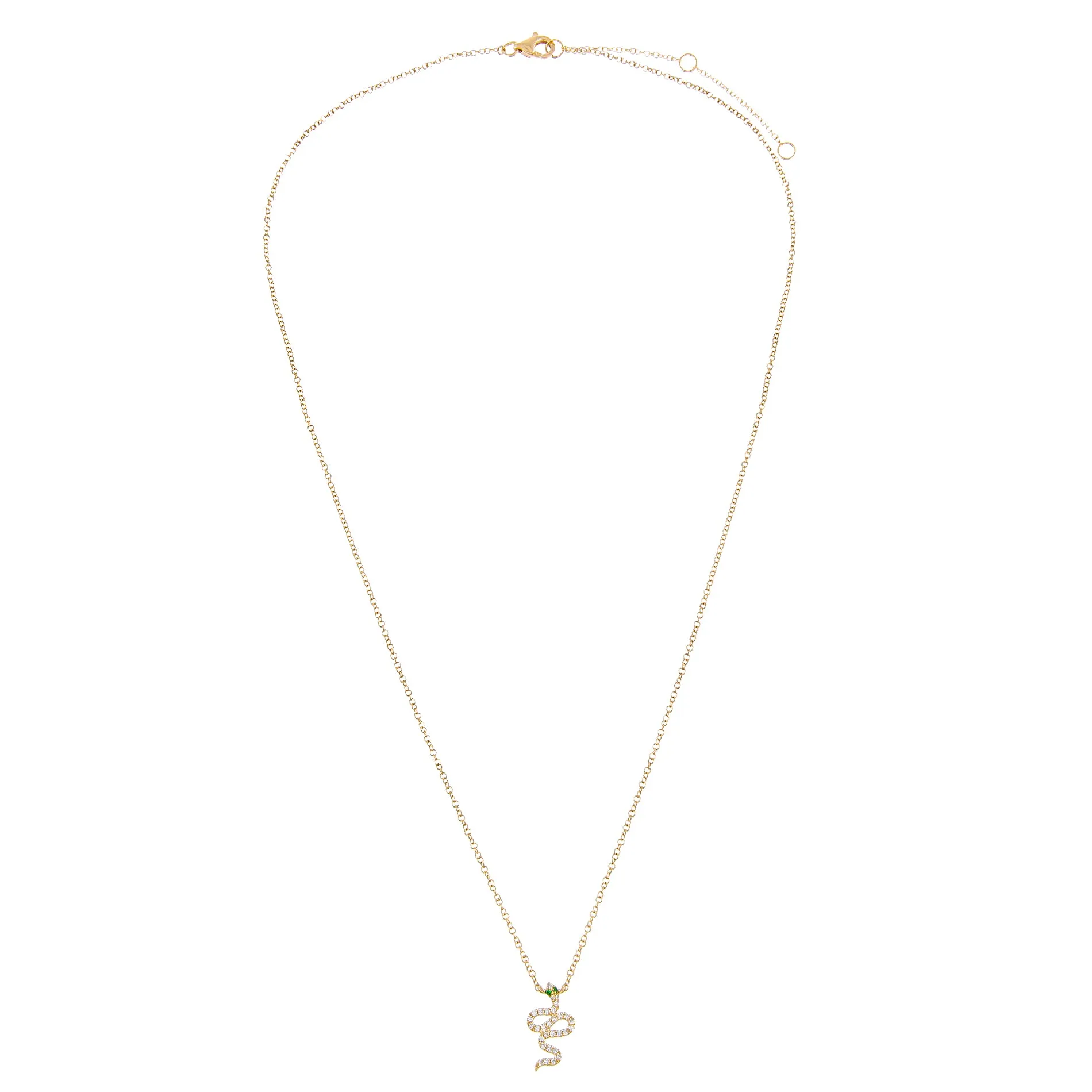 Diamond Mini Snake Necklace 14K